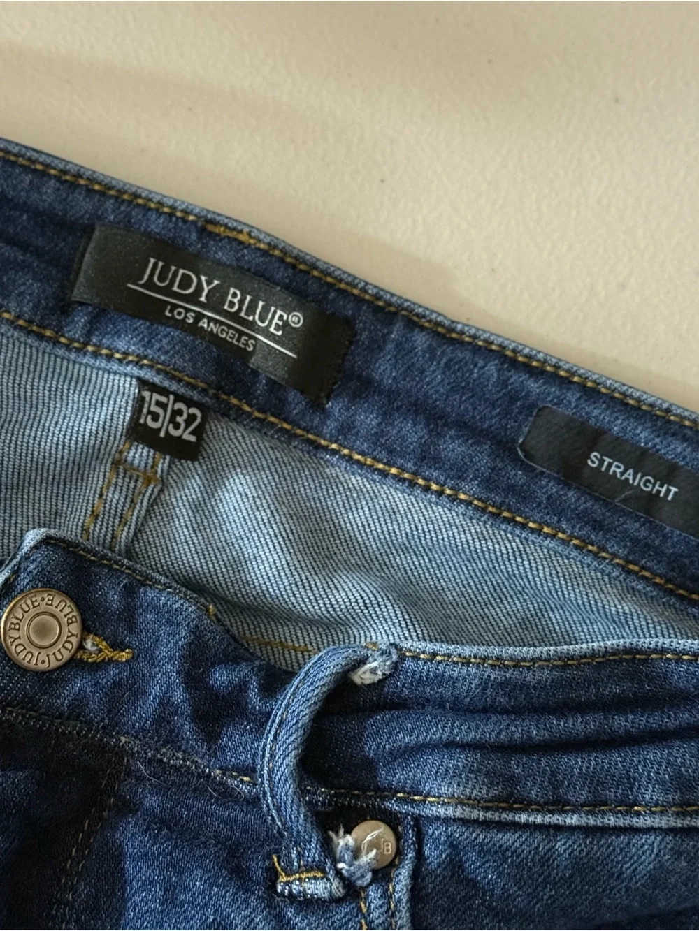 Judy Blue Straight Leg‎ Jeans Dark Wash Stretch Denim Size 15/32